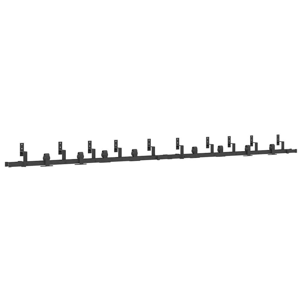 Utstyr for skyvedør 366 cm stål svart vidaXL