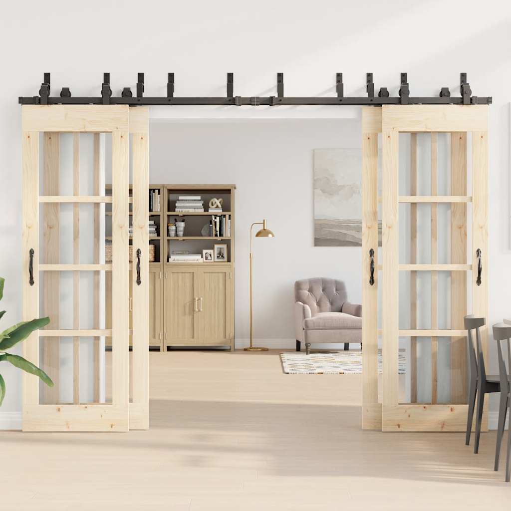 Utstyr for skyvedør 305 cm stål svart