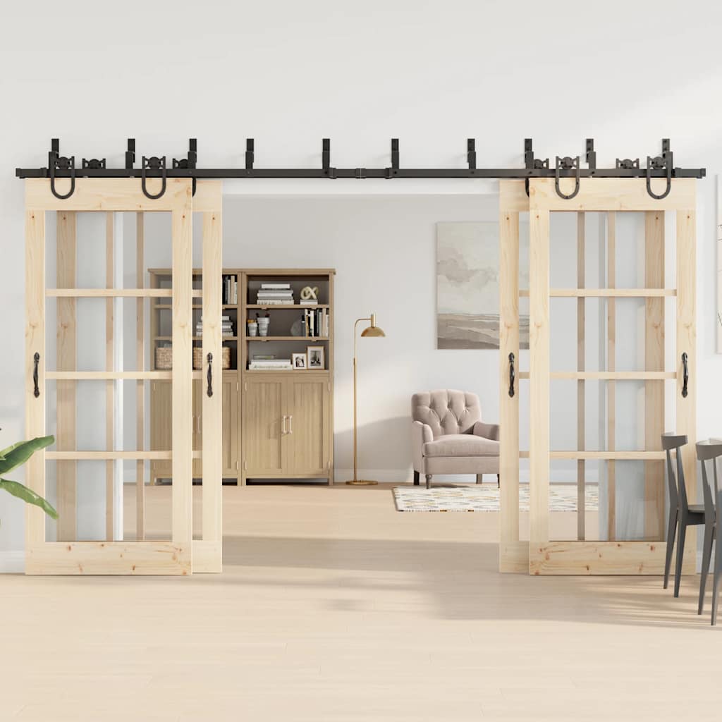 Utstyr for skyvedør 366 cm stål svart