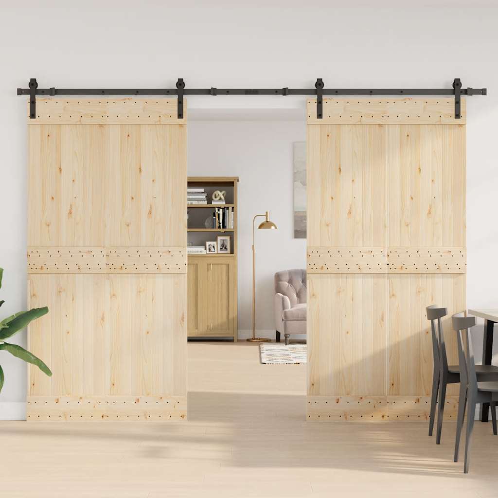 Utstyr for skyvedør 305 cm stål svart vidaXL