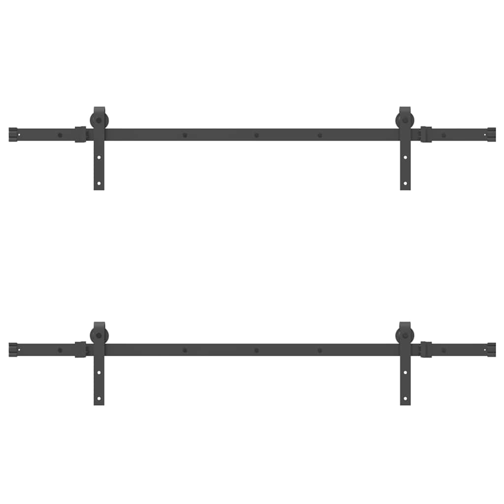 Utstyr for skyvedør 305 cm stål svart vidaXL