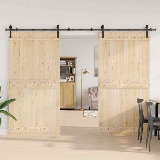 Utstyr for skyvedør 305 cm stål svart
