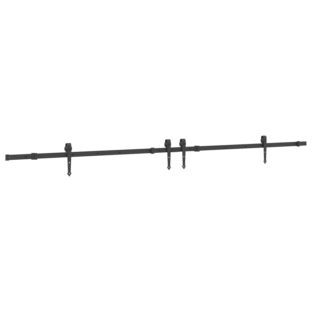 Utstyr for skyvedør 305 cm stål svart vidaXL