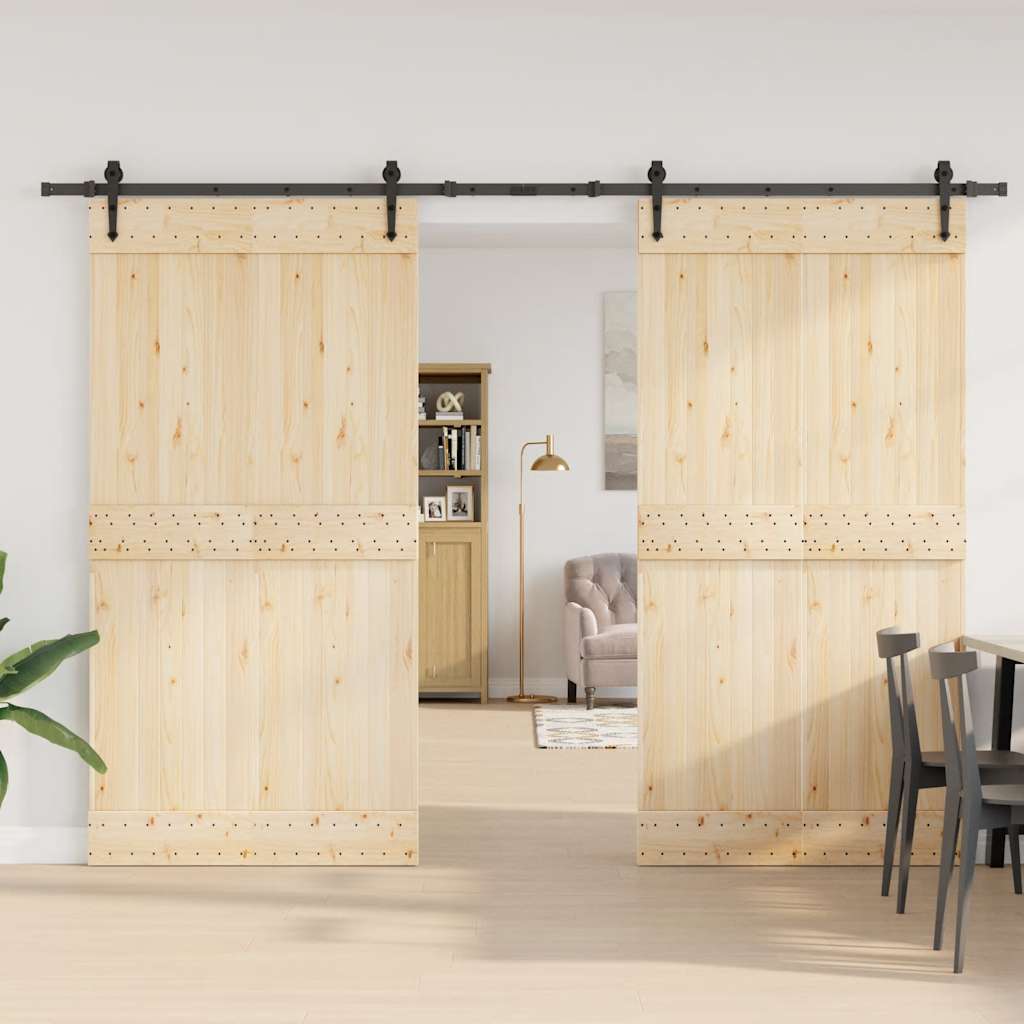 Utstyr for skyvedør 305 cm stål svart vidaXL