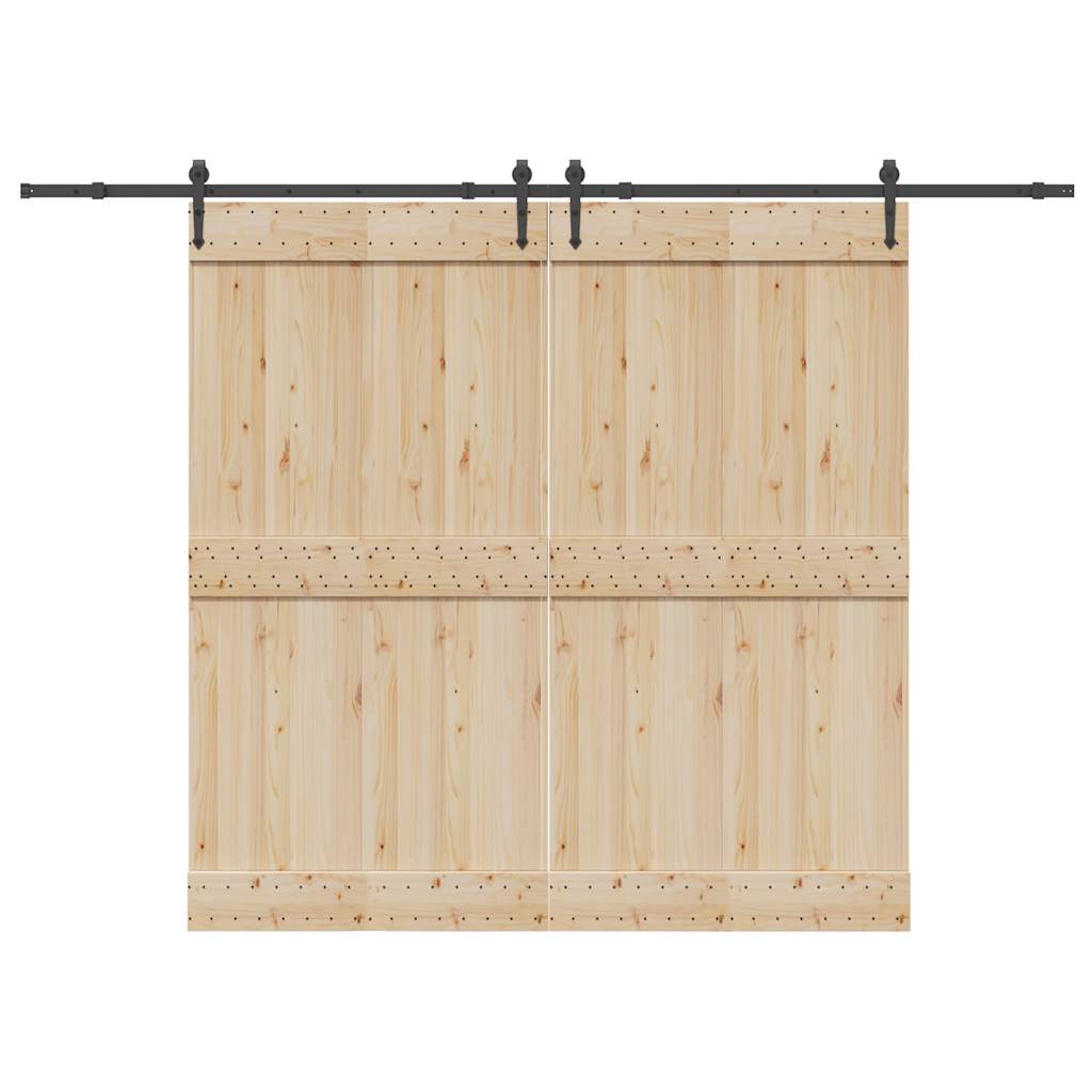 Utstyr for skyvedør 305 cm stål svart vidaXL