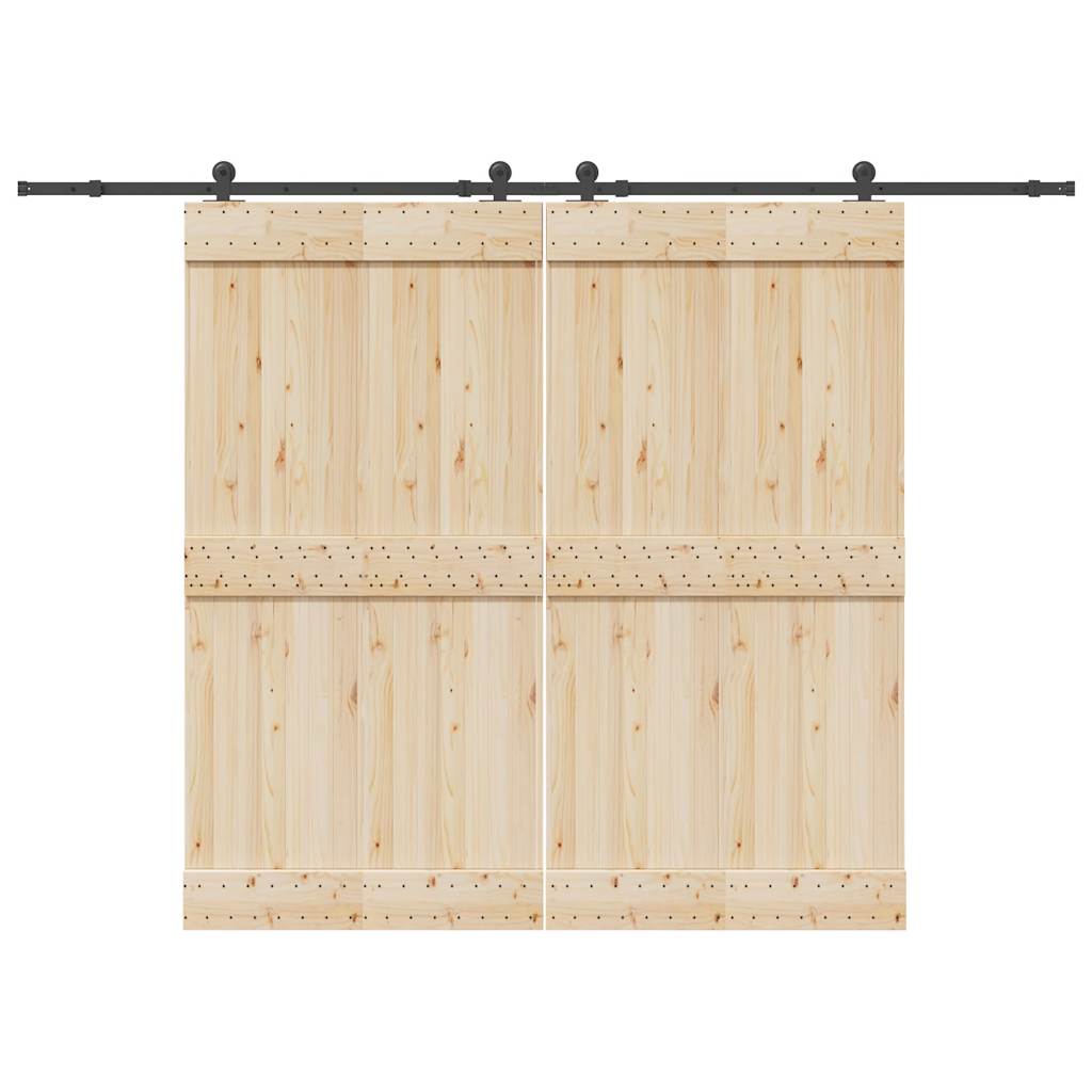 Utstyr for skyvedør 305 cm stål svart
