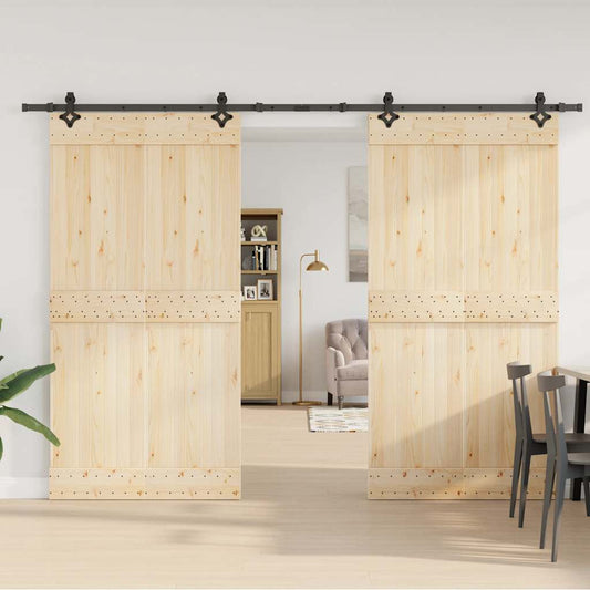Utstyr for skyvedør 305 cm stål svart