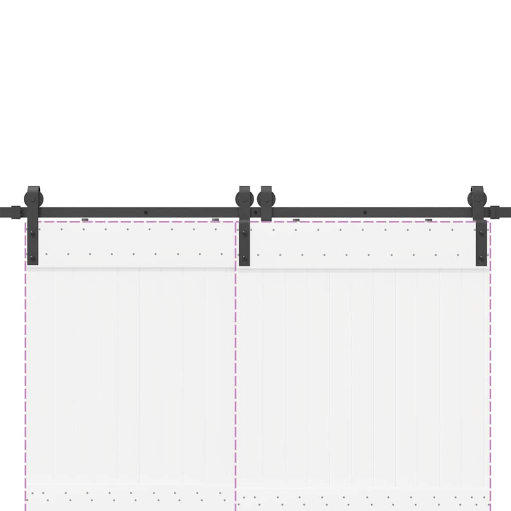 Utstyr for skyvedør 366 cm stål svart