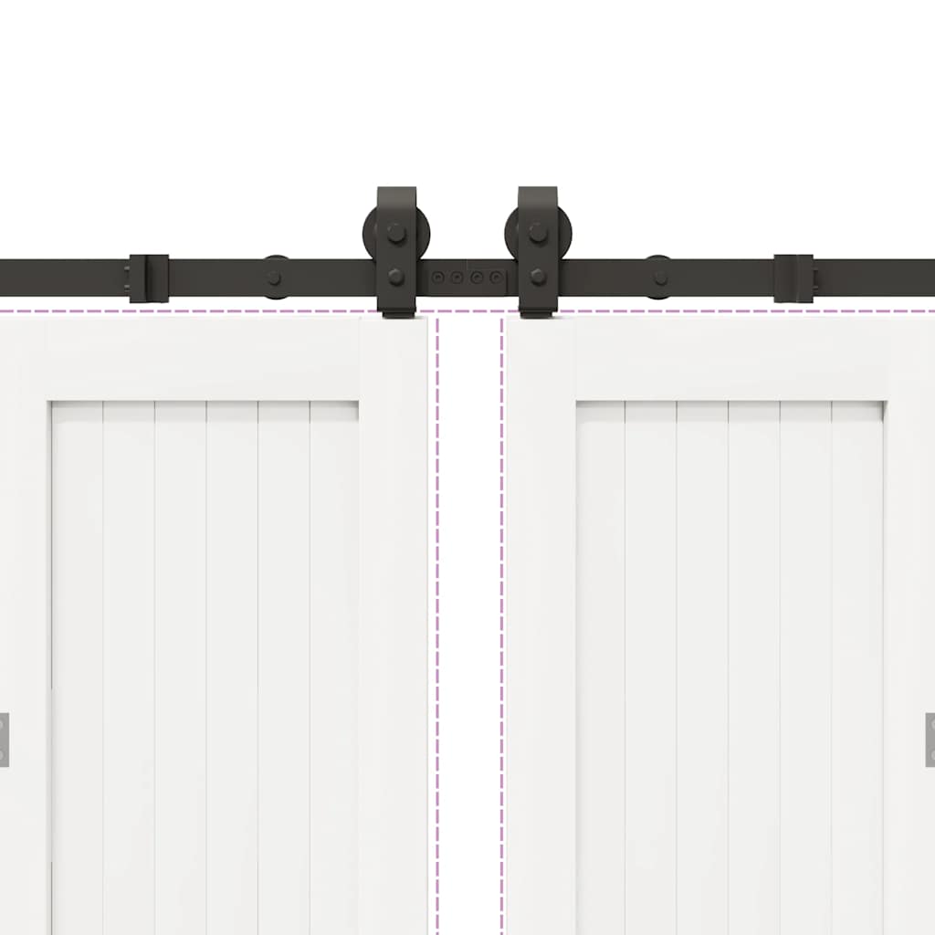 Utstyr for skyvedør 366 cm stål svart