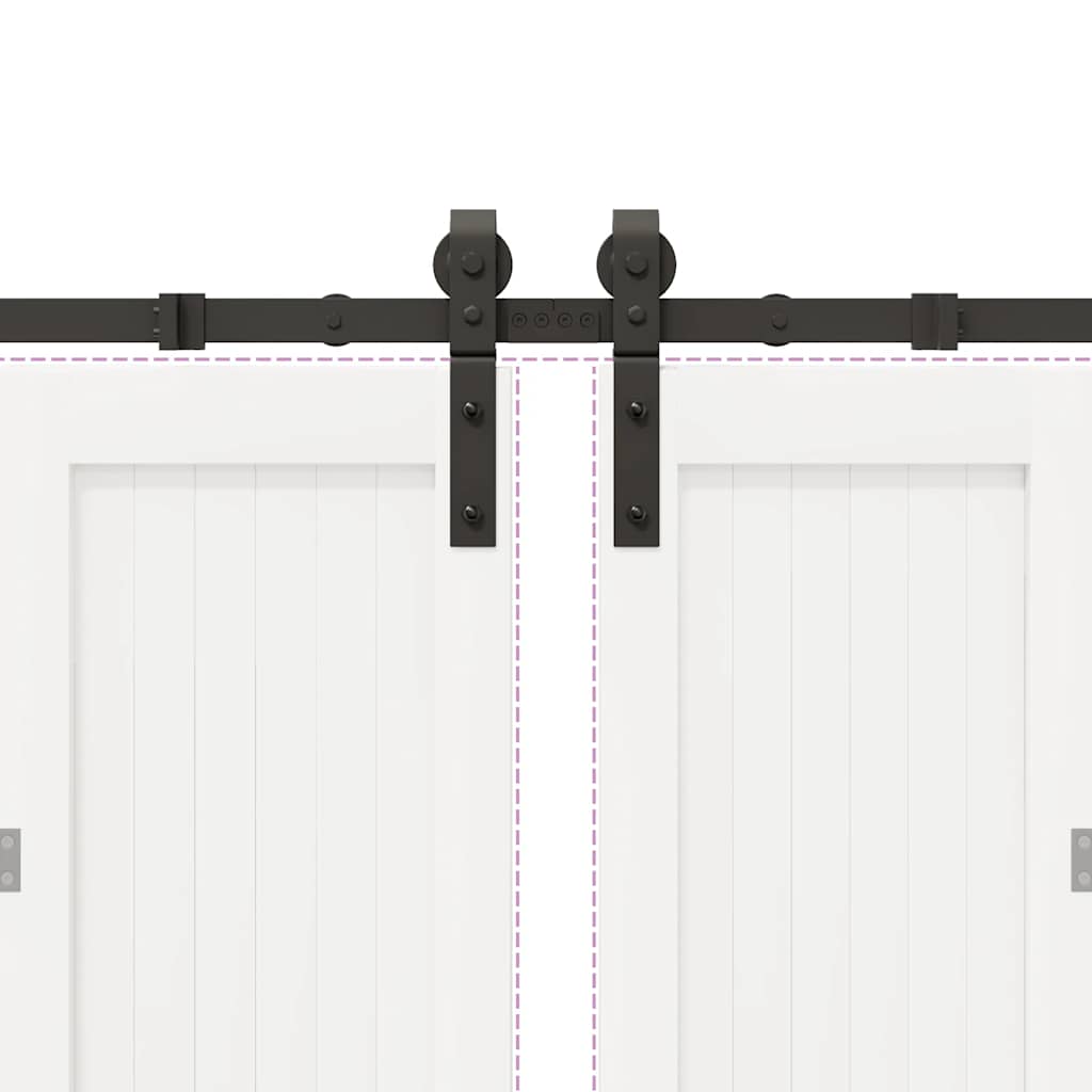 Utstyr for skyvedør 366 cm stål svart