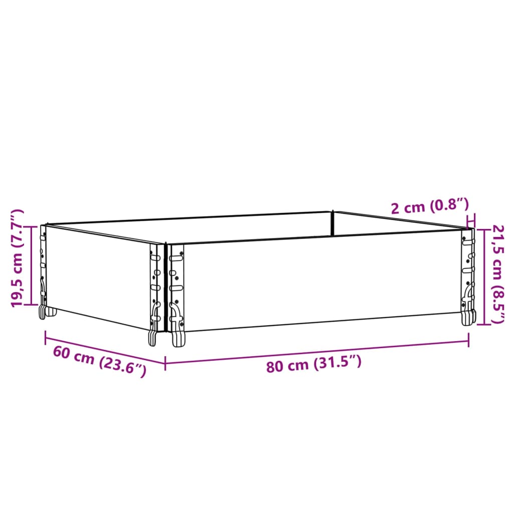 Pallekarmer svart 80x60 cm heltre furu