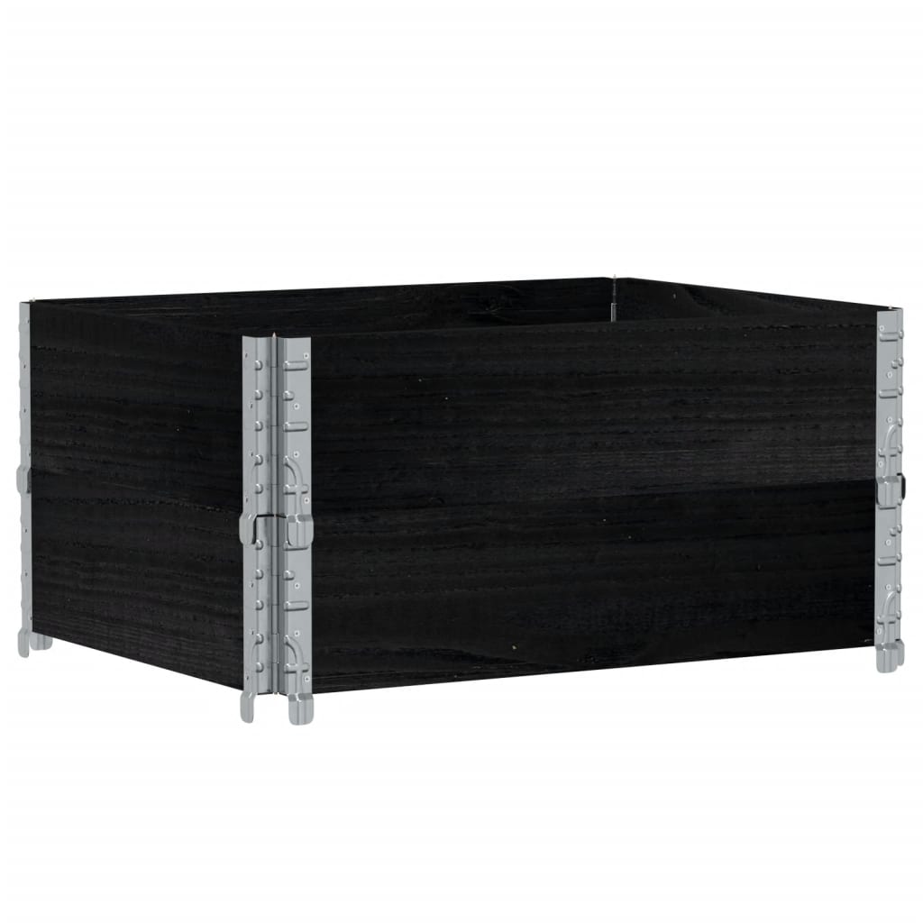 Pallekarmer 2 stk svart 80x60 cm heltre furu
