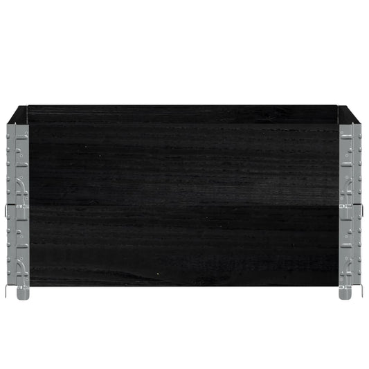 Pallekarmer 2 stk svart 80x60 cm heltre furu