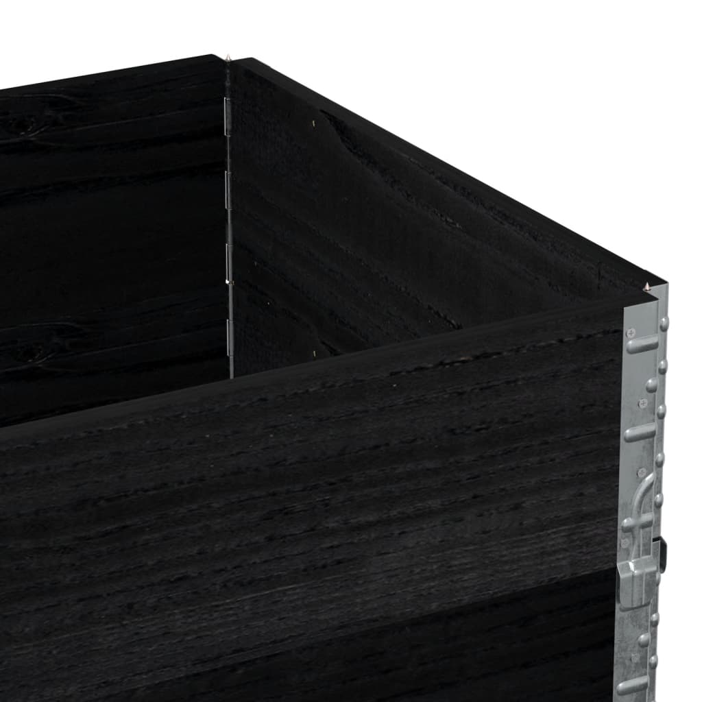 Pallekarmer 2 stk svart 80x60 cm heltre furu
