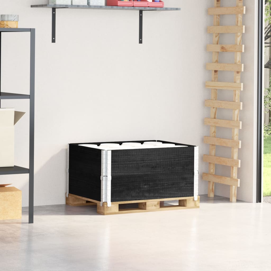 Pallekarmer 2 stk svart 80x60 cm heltre furu