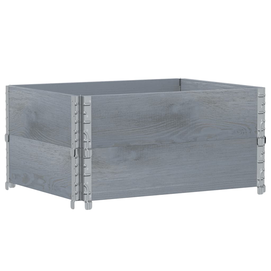 Pallekarmer 2 stk grå 80x60 cm heltre furu