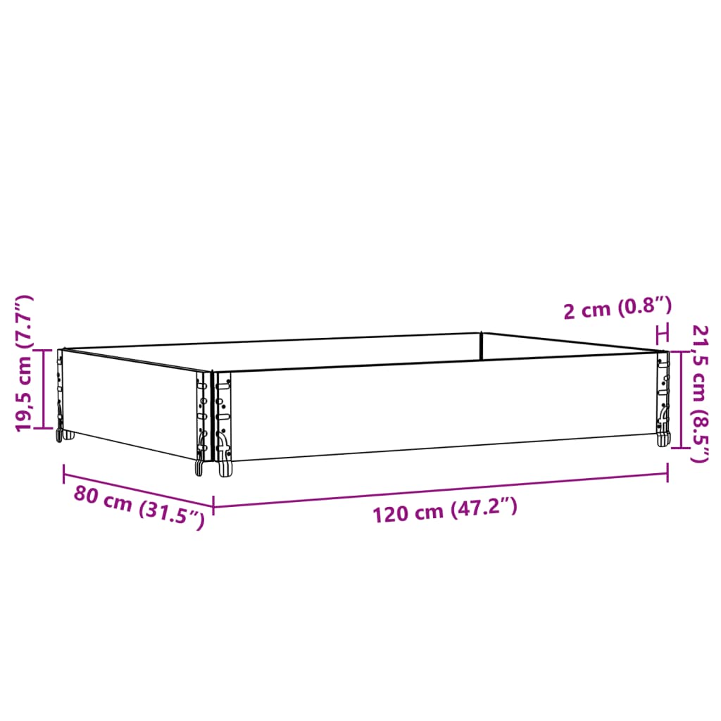 Pallekarmer grå 120x80 cm heltre furu vidaXL