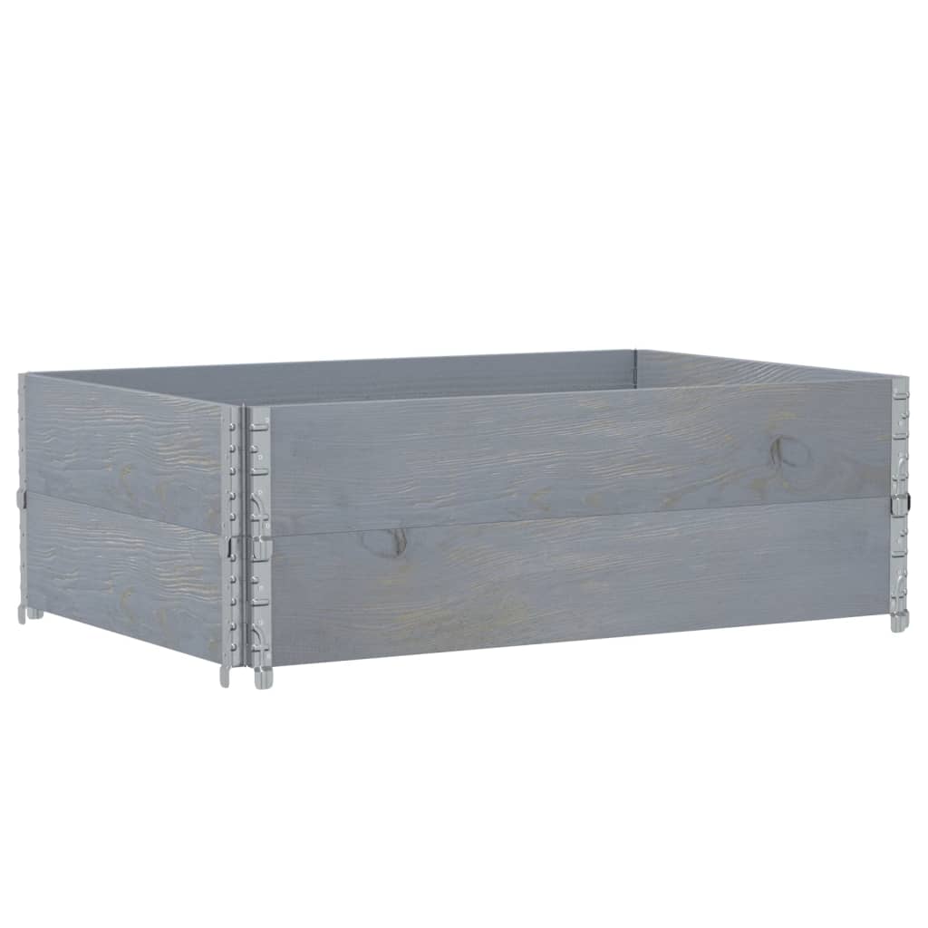 Pallekarmer 2 stk grå 120x80 cm heltre furu