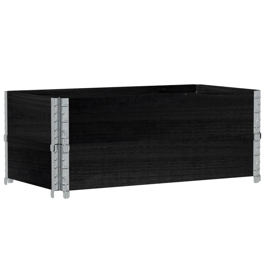 Pallekarmer 2 stk svart 100x50 cm heltre furu