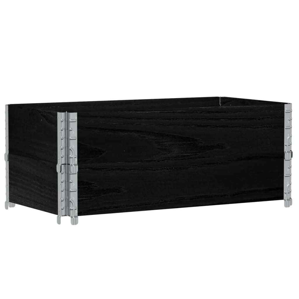 Pallekarmer 2 stk svart 100x50 cm heltre furu