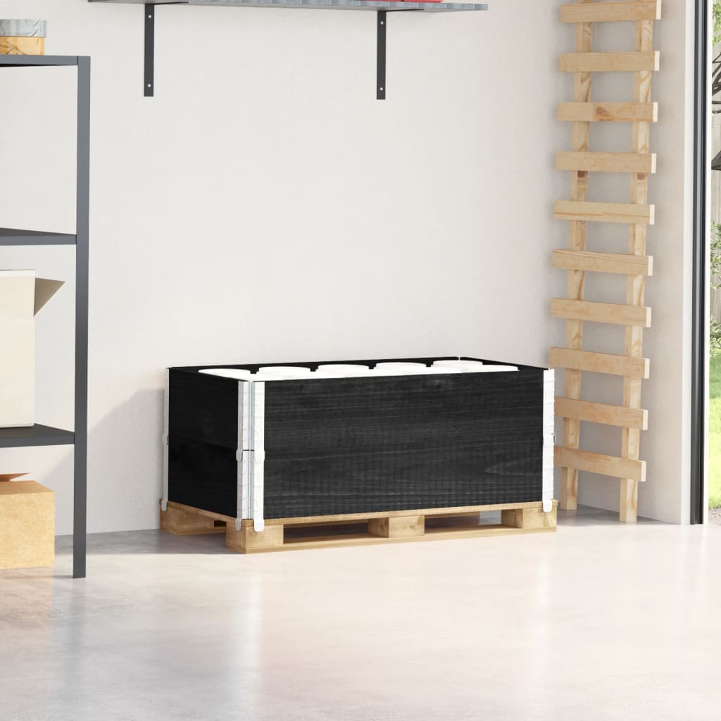 Pallekarmer 2 stk svart 100x50 cm heltre furu