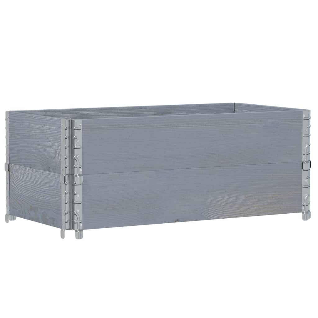 Pallekarmer 2 stk grå 100x50 cm heltre furu