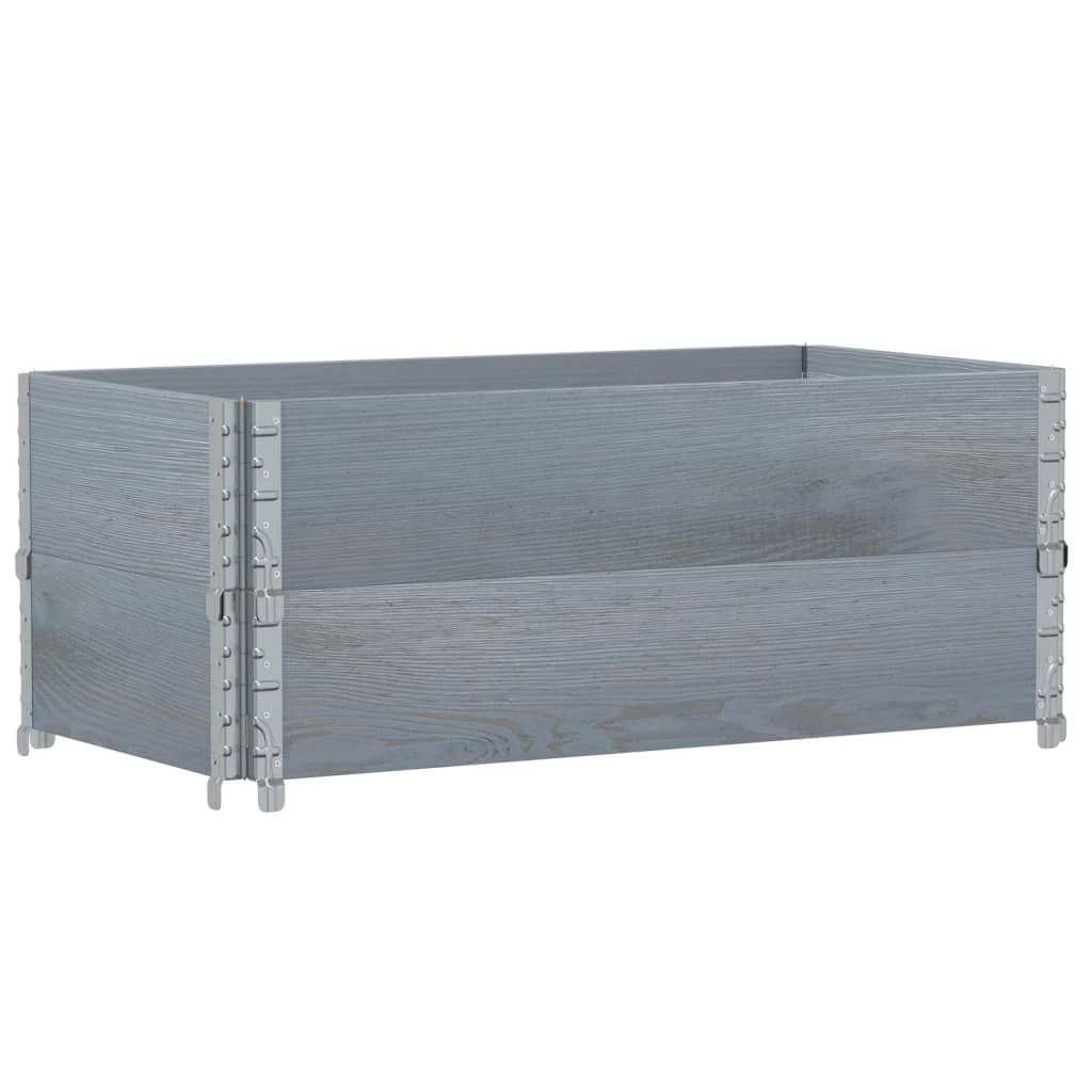 Pallekarmer 2 stk grå 100x50 cm heltre furu