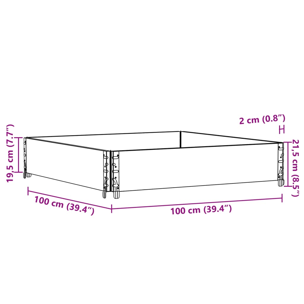 Pallekarmer svart 100x100 cm heltre furu