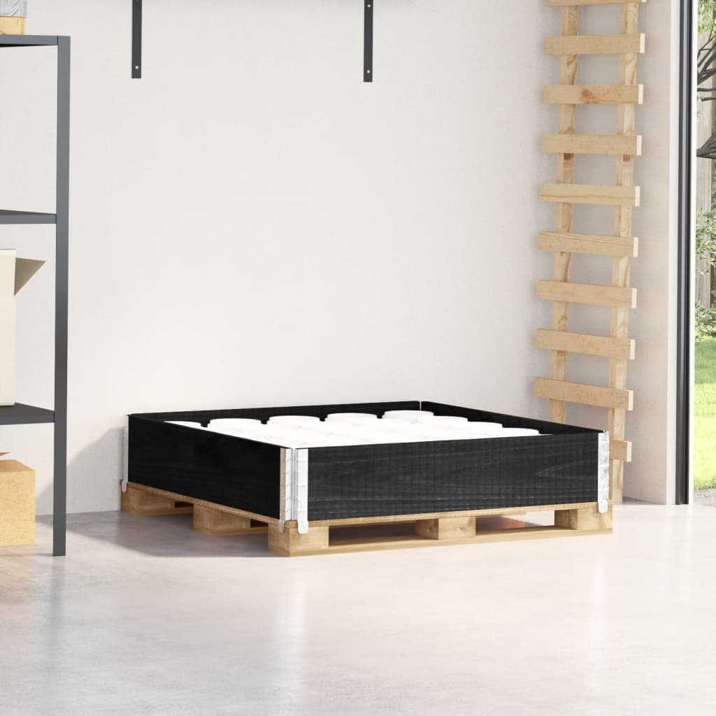 Pallekarmer svart 100x100 cm heltre furu