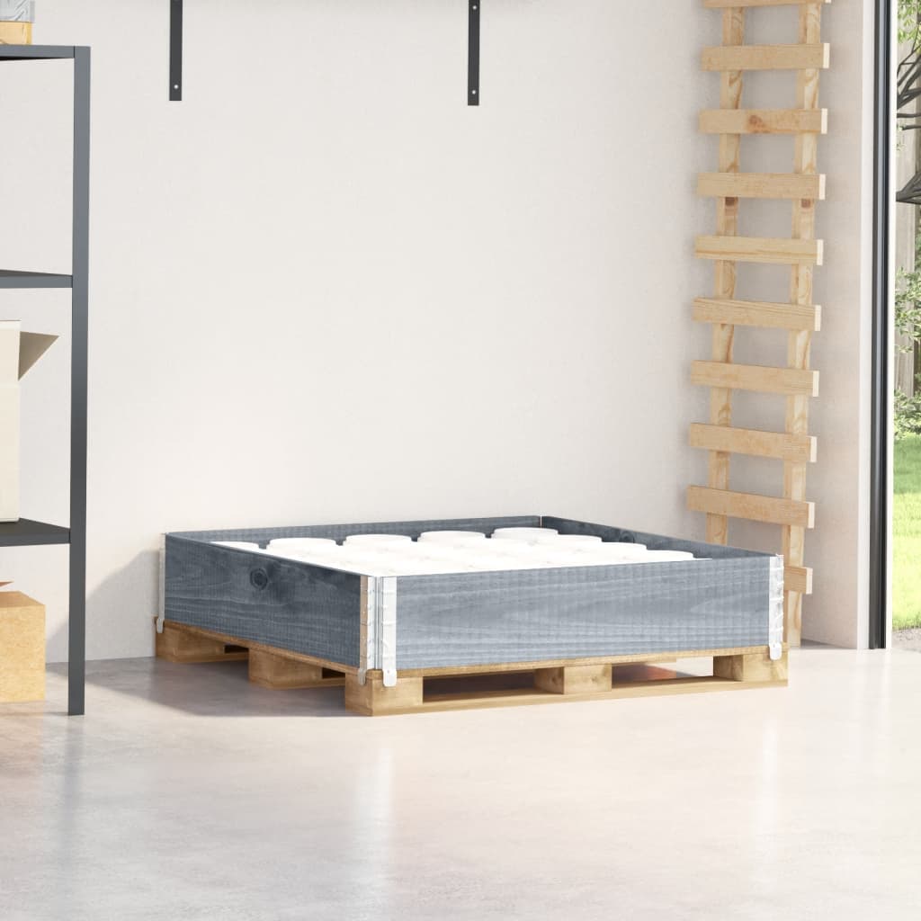 Pallekarmer grå 100x100 cm heltre furu