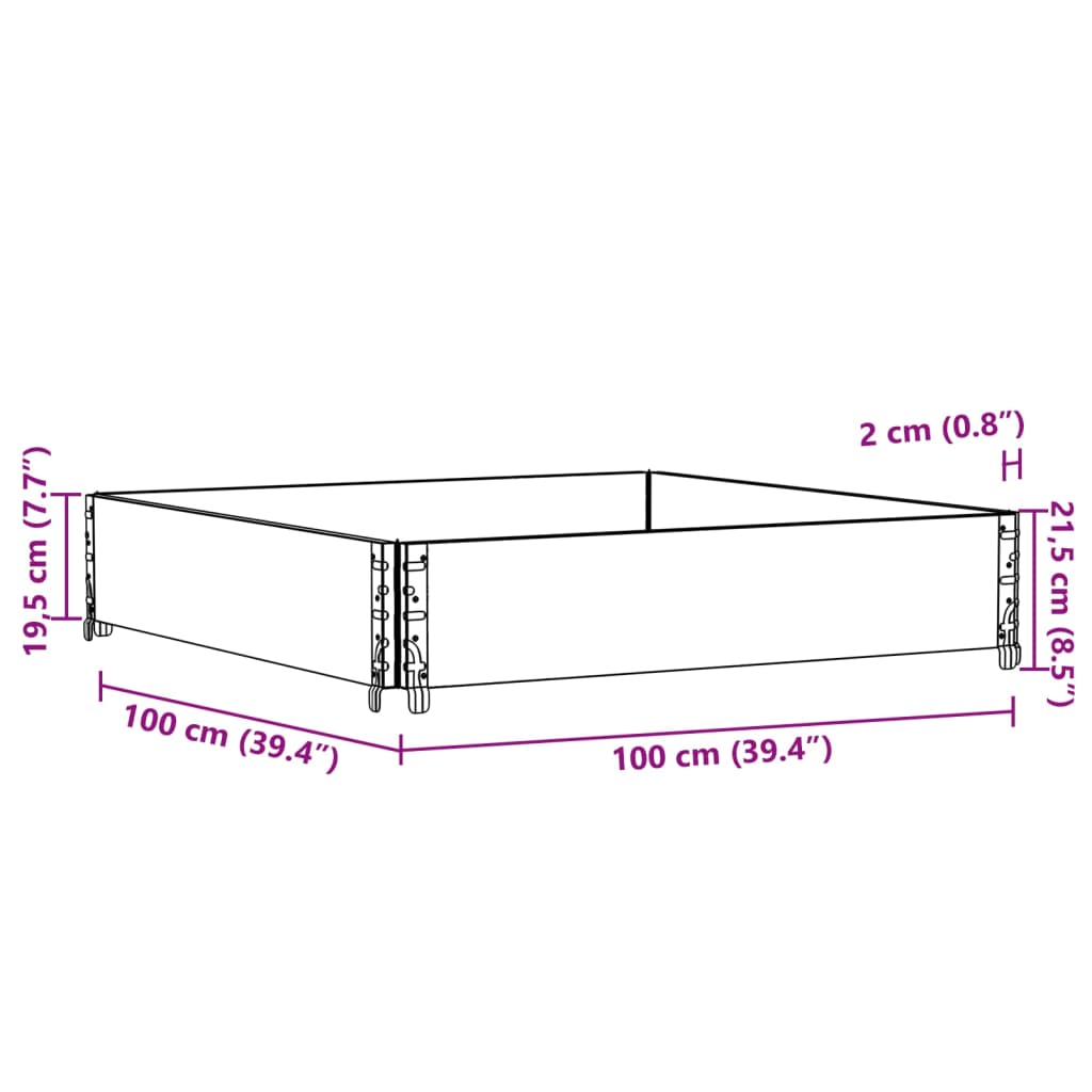 Pallekarmer brun 100x100 cm heltre furu