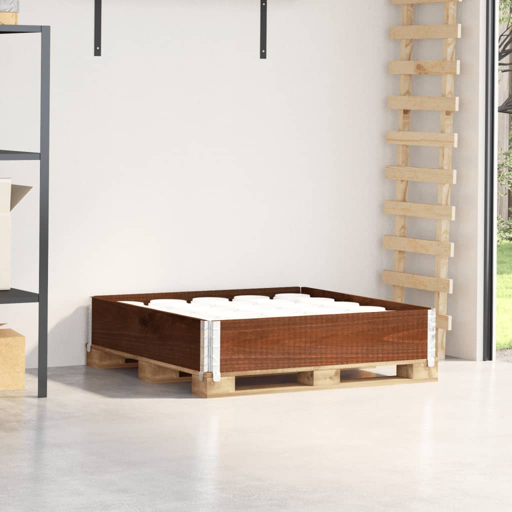 Pallekarmer brun 100x100 cm heltre furu