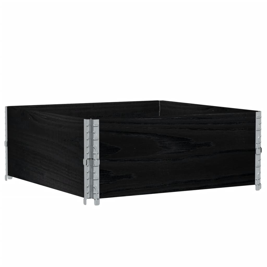 Pallekarmer 2 stk svart 100x100 cm heltre furu