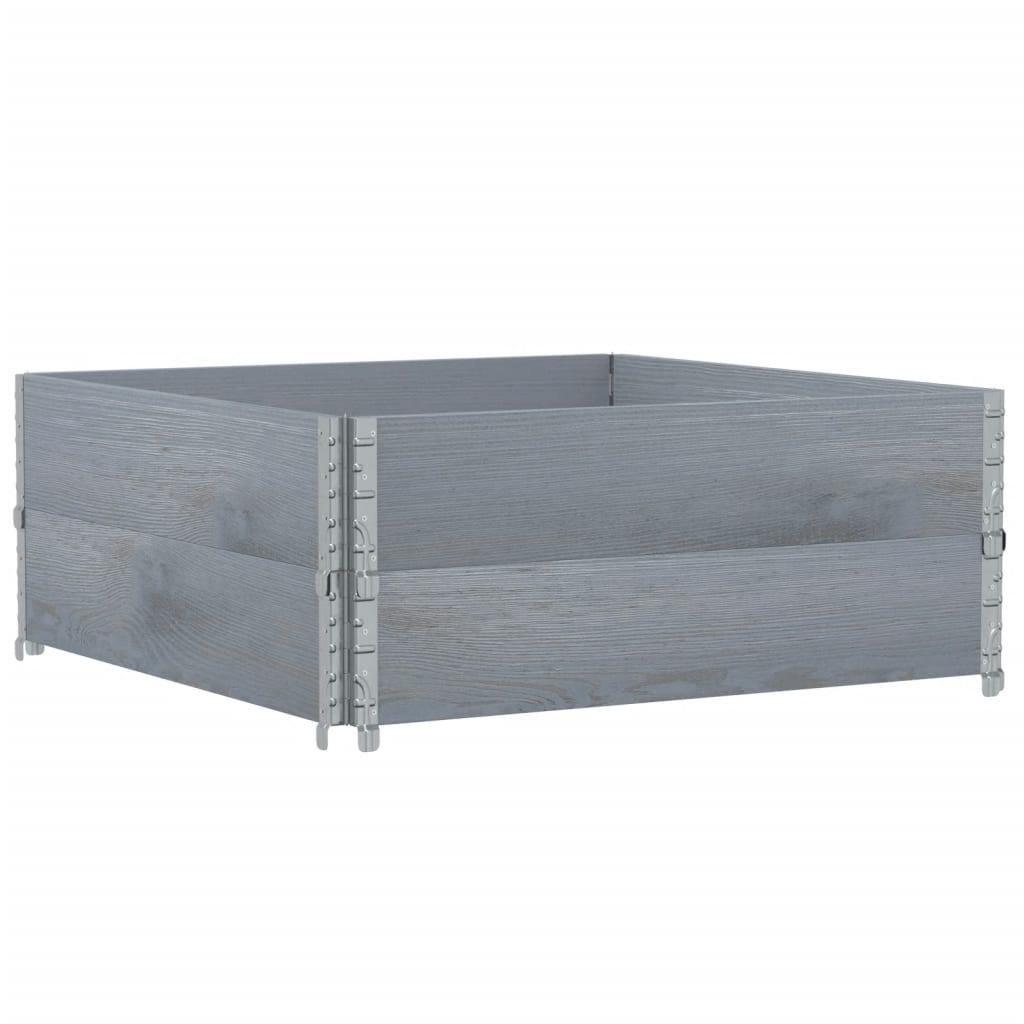 Pallekarmer 2 stk grå 100x100 cm heltre furu
