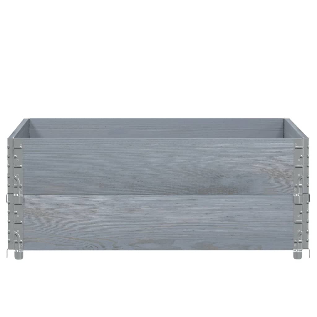 Pallekarmer 2 stk grå 100x100 cm heltre furu