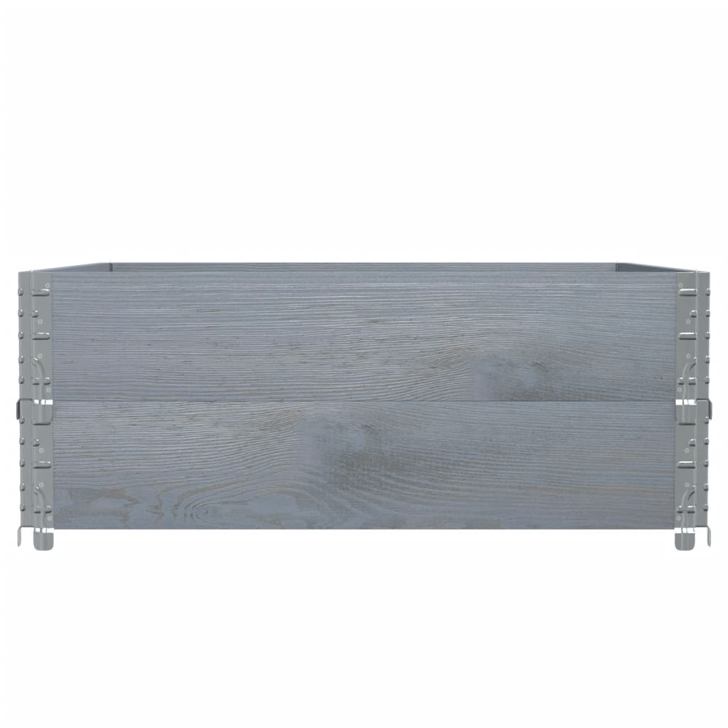 Pallekarmer 2 stk grå 100x100 cm heltre furu