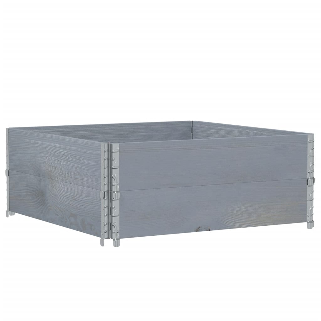 Pallekarmer 2 stk grå 100x100 cm heltre furu