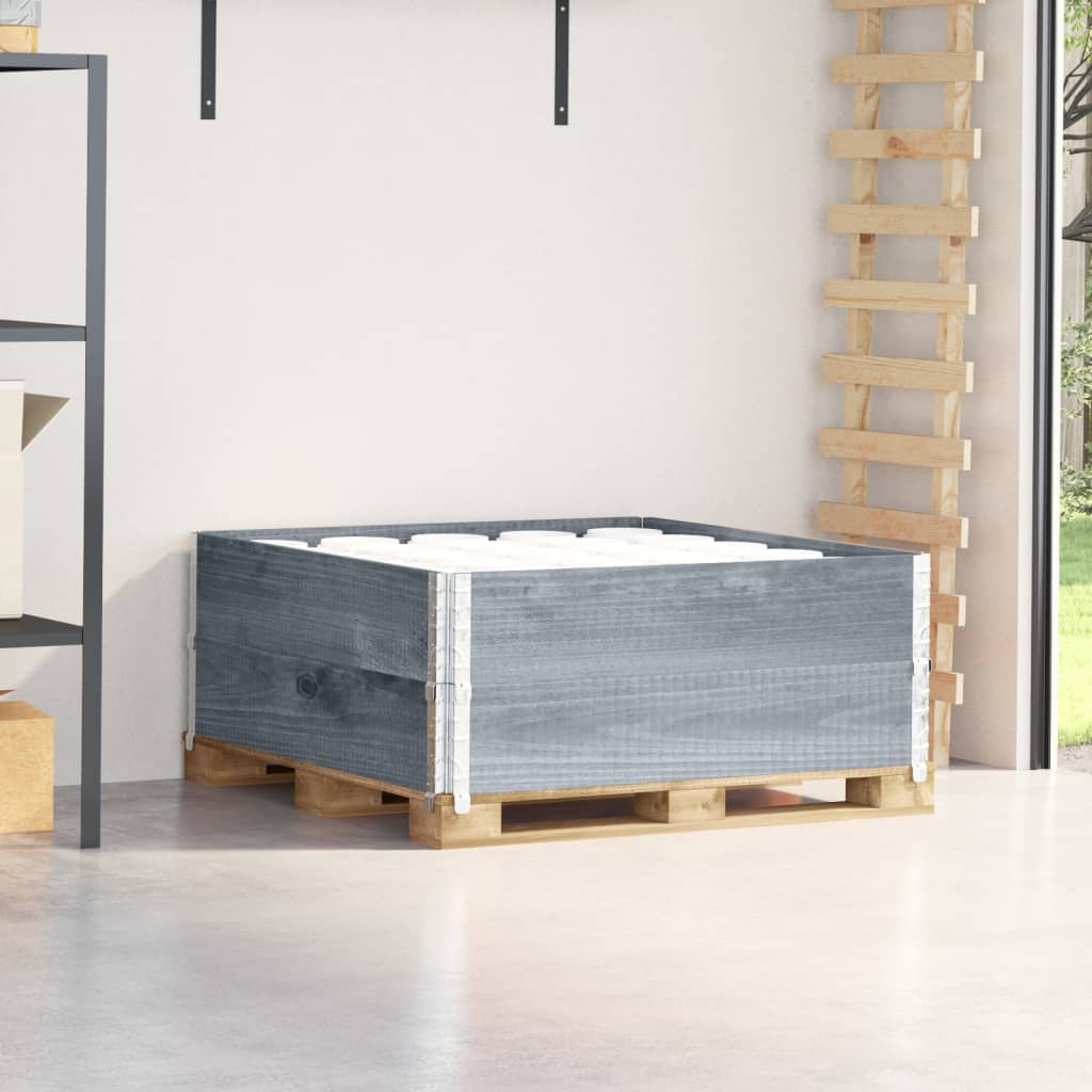 Pallekarmer 2 stk grå 100x100 cm heltre furu
