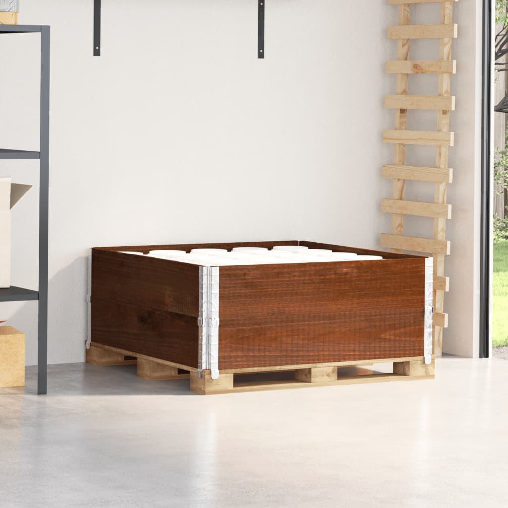Pallekarmer 2 stk brun 100x100 cm heltre furu