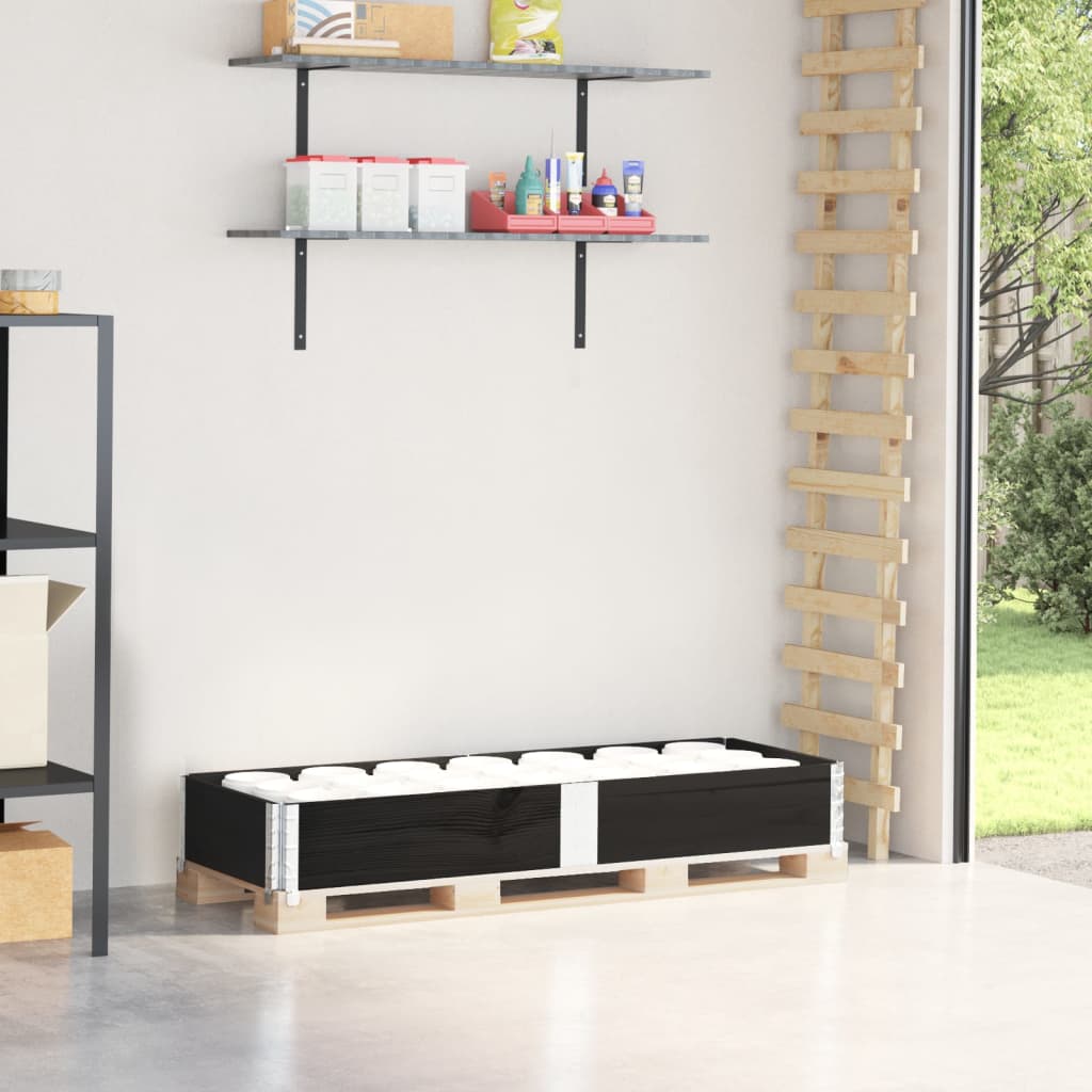 Pallekarmer svart 150x50 cm heltre furu