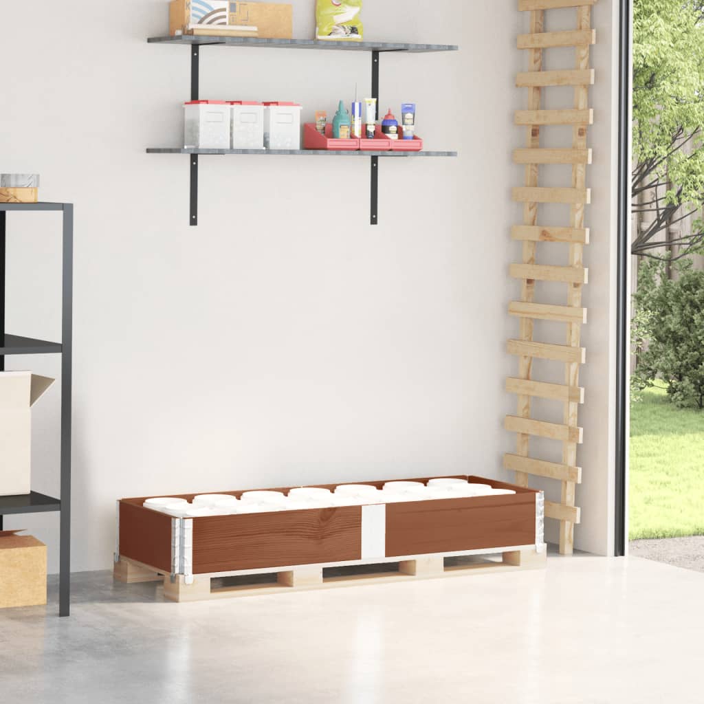 Pallekarmer brun 150x50 cm heltre furu vidaXL
