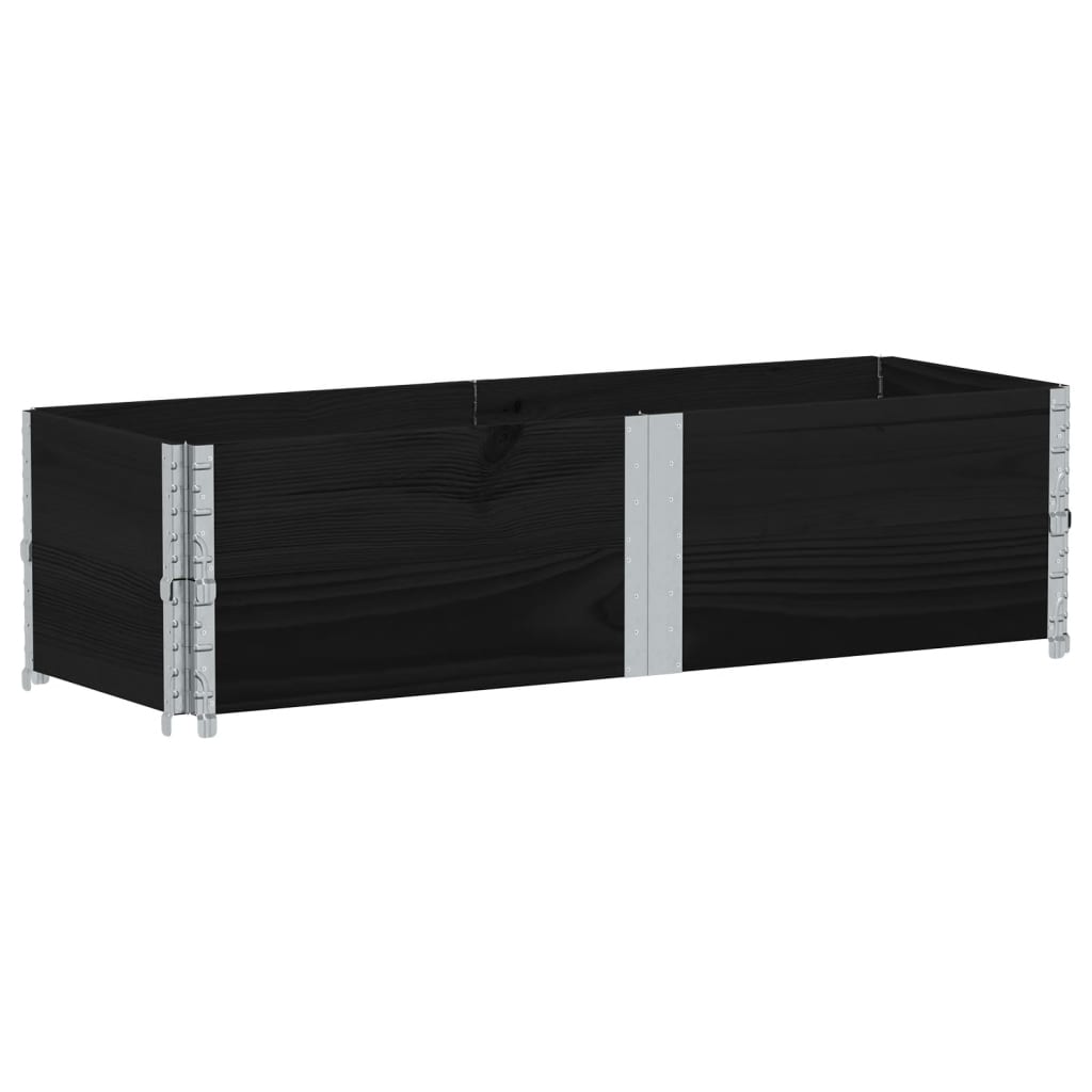 Pallekarmer 2 stk svart 150x50 cm heltre furu
