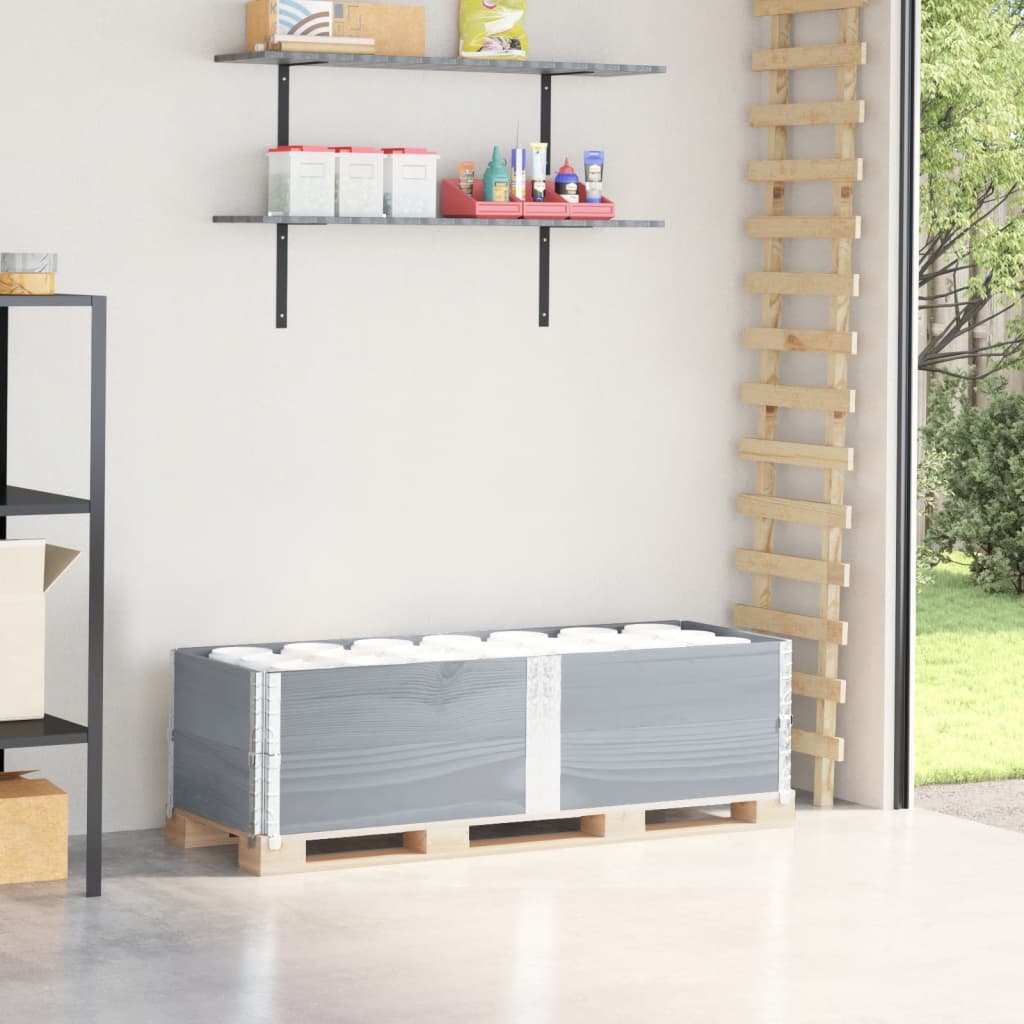 Pallekarmer 2 stk grå 150x50 cm heltre furu