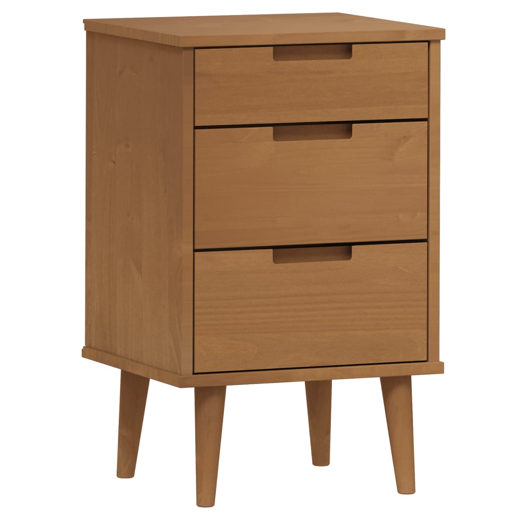 Nattbord MOLDE brun 40x35x65 cm heltre furu