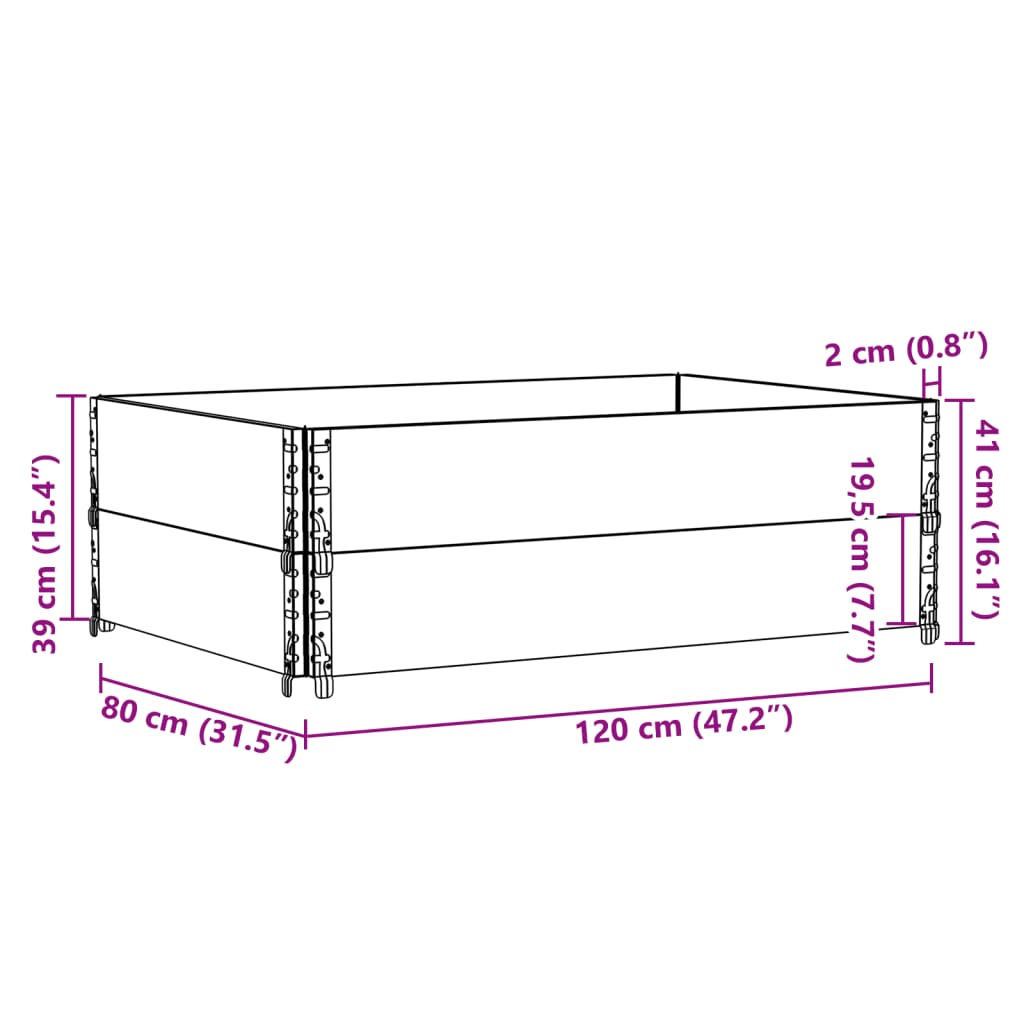Plantekasse 120x80 cm heltre furu vidaXL
