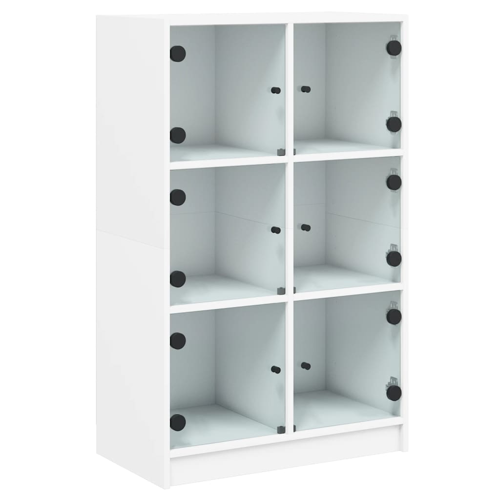 Highboard med dører hvit 68x37x109 cm konstruert tre