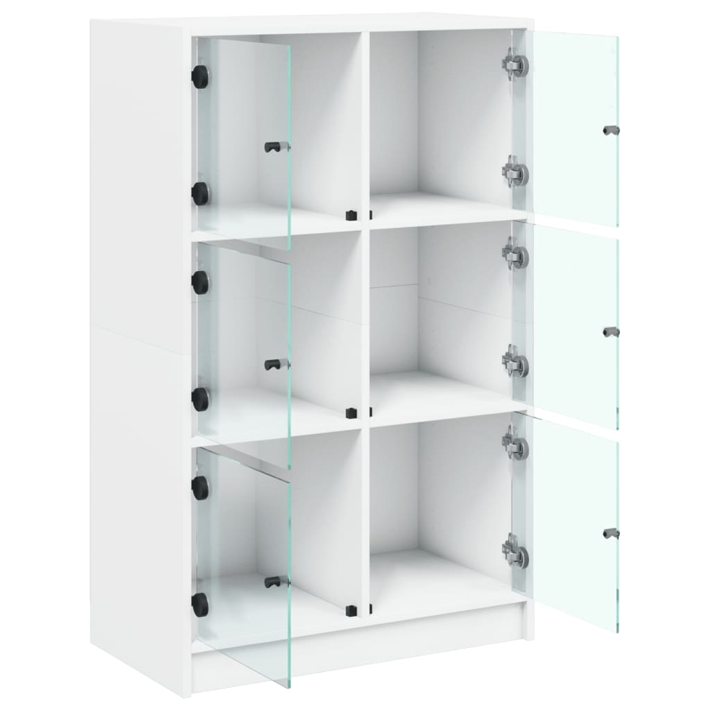 Highboard med dører hvit 68x37x109 cm konstruert tre
