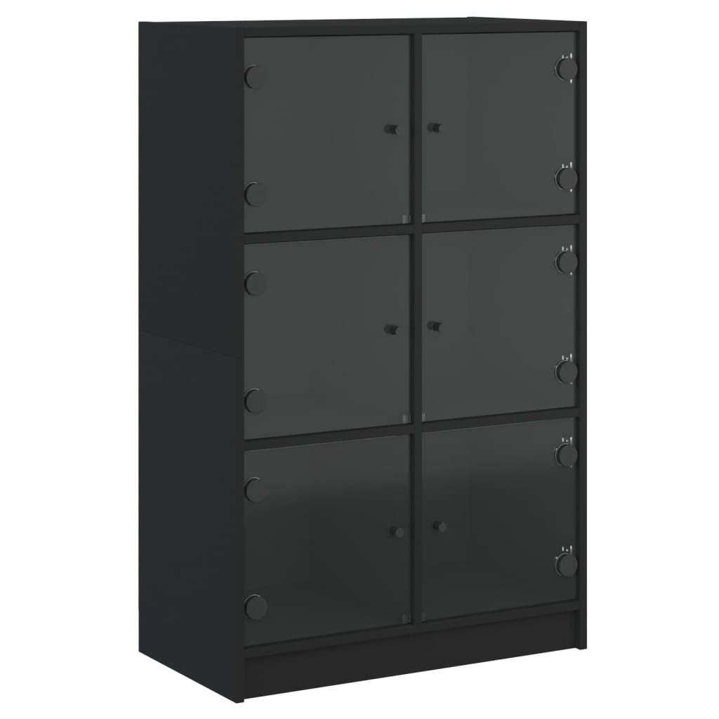 Highboard med dører svart 68x37x109 cm konstruert tre