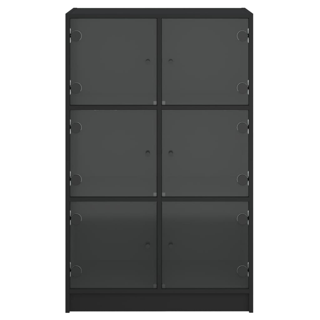 Highboard med dører svart 68x37x109 cm konstruert tre