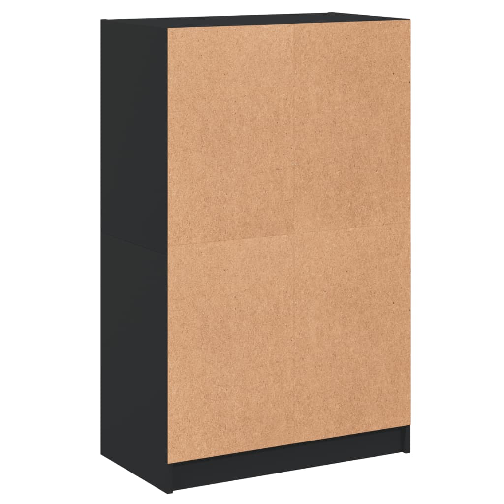Highboard med dører svart 68x37x109 cm konstruert tre